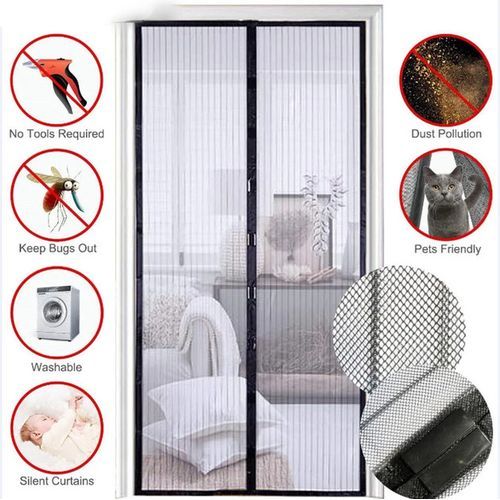 Fly Screens for Windows 110x160cm Black Insect Net Mesh Screen  Window,Magnetic Top-to-Bottom Seal Snaps Shuts Automatically for Anti  Mosquito or Anti Pest : : Tools & Home Improvement