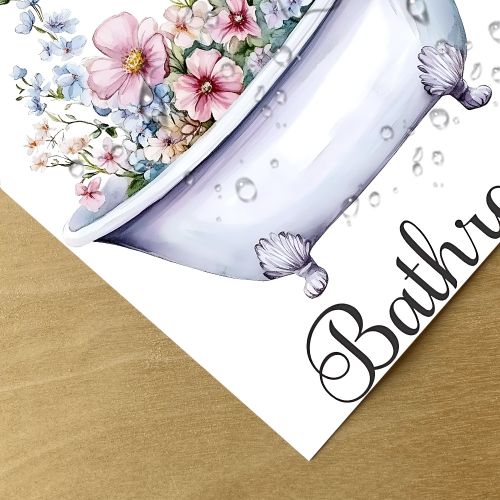 product_image_name-Generic-Flower Bathroom Wall Sticker/waterproof Decorative Paintings-5