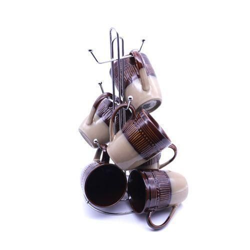 product_image_name-Generic-6 pieces of Lower cream Upper brown Cup - Cream,Brown-1