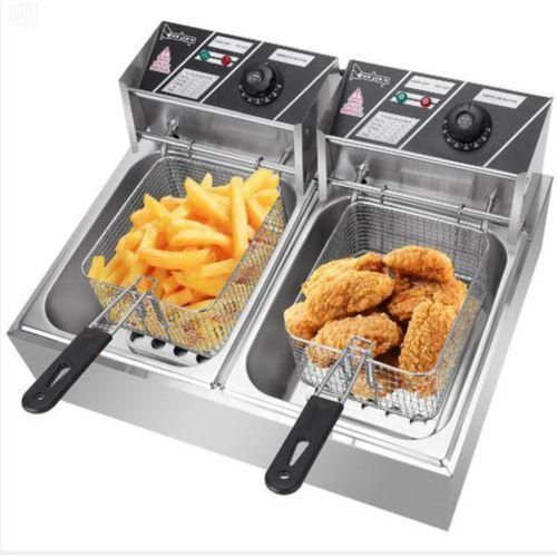 product_image_name-Generic-12Liters Double Blow Stainless Deep Fryer, Silver-2