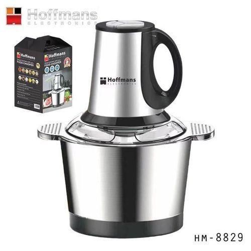 product_image_name-Hoffmans-3 Litre Food Processor Vegetable Chopper Meat Grinder Mincer Fruit Cutter - Silver Black-1