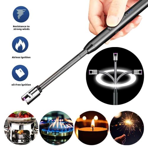 product_image_name-Generic-Electric Gas Lighter for Kitchen, Multi Purpose Rechargeable Plasma Arc Lighters for Stove,Candle,Pooja,BBQ, Camping, USB Continuous Spark Gas Lighter with 360° Flexible & Windproof-6