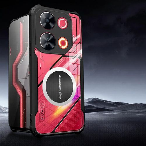 product_image_name-Generic-For itel P65 4G Magnetic Cooling Phone Case Airbag Drop Resistant Acrylic Case-1