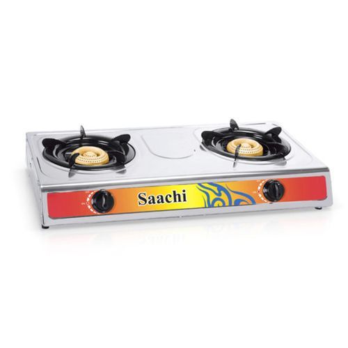 Shop Gas Stove With Stainless Steel Top And 2 BurnersBlack/Silver