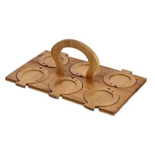 product_image_name-Generic-13 Pcs Porcelain Coffee & Tea Cup Set With Bamboo Saucers & Stand- White.-8