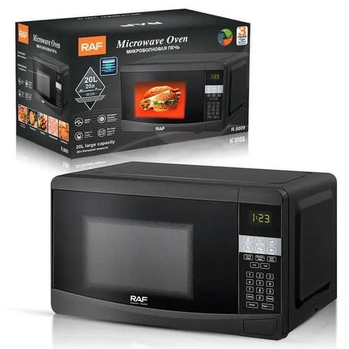 product_image_name-RAF-20L Digital Microwave With Push Button And Glass Door-Black-1