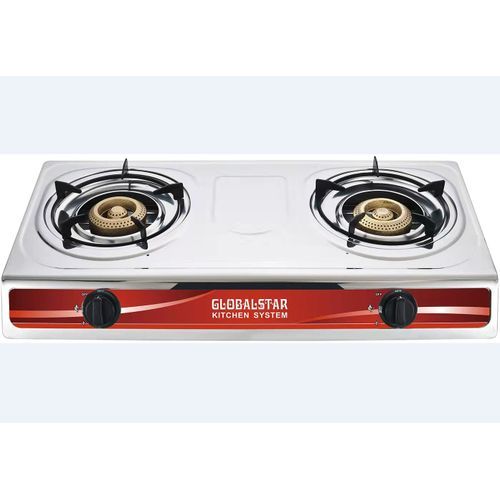 Stainless steel two store burner gas stove