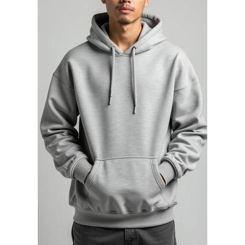 product_image_name-Fashion-Unisex Premium Cotton-Rich Hoodie - Emerald Forest Grey - High-Quality Fleece Pullover-1