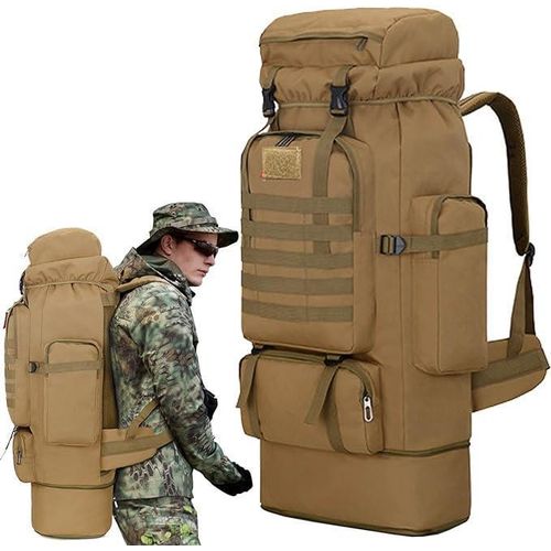 product_image_name-Generic-Tactical Backpack, Camping Hiking Backpack 85L Large Capacity Assault Pack Multi Functional Waterproof Backpack- Multicolor-1