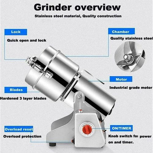 product_image_name-SILVER CREST-1000g High Speed Motor Electric Dry Powder Food Grinder Machine Grain Mill For Spices Grains Cereal miller-8