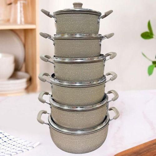 product_image_name-Generic-12Pieces Of Nonstick Cookware Sets Granite Cooking Pots and Pans with Glass Lids Marble Coated Aluminium Home Kitchenware Cooking Pot with Saucepans Frying Pan Stock Pot 10 -1