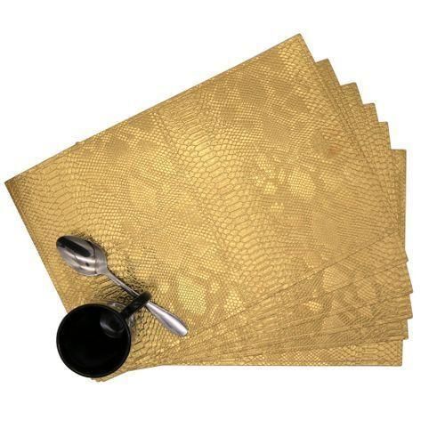product_image_name-Generic-6 Pcs Of Leather Table Mats Without Cup And Spoon-Gold.-1