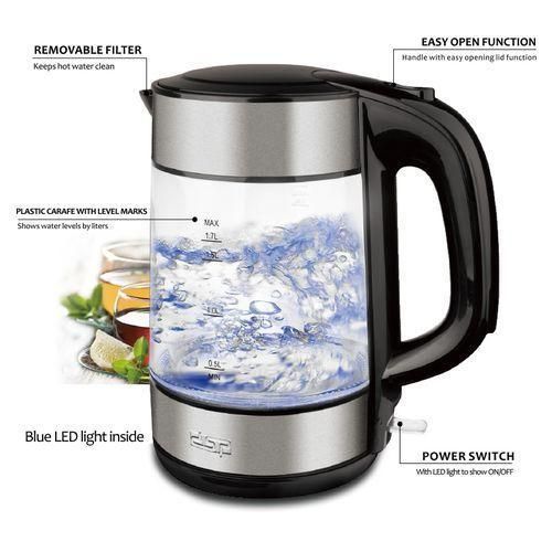 product_image_name-Dsp-1.7 Litre Glass Electric Kettle - Silver.-2