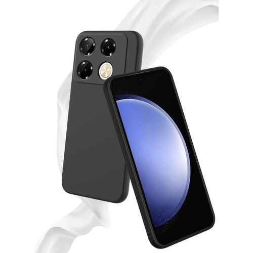 product_image_name-Infinix-Note 40 / Note 40 Pro Luxury Soft Rubber Liquid Silicone Skin Touch Feel Cover Case Black-3
