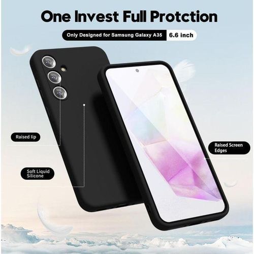 product_image_name-Samsung-Galaxy A35 5g Soft Rubber Liquid Silicone Case Cover Black-3