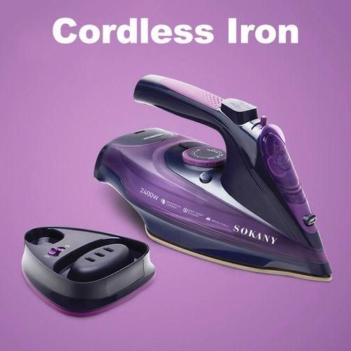 product_image_name-Generic-Cordless Iron,Steam Iron 2400W,Lightweight Portable - Black,Purple-6