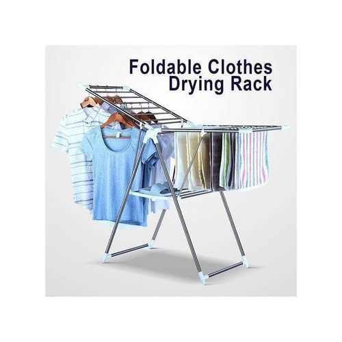 product_image_name-Generic-Steel Clothes Rack, Dryer. Drying, Rod, Hanger - White, Blue-3