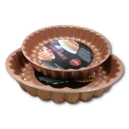 product_image_name-Generic-2Pc  Decorative Nonstick Angel Baking Food Pie Cake Pan 28 & 30Cm, Copper.-1