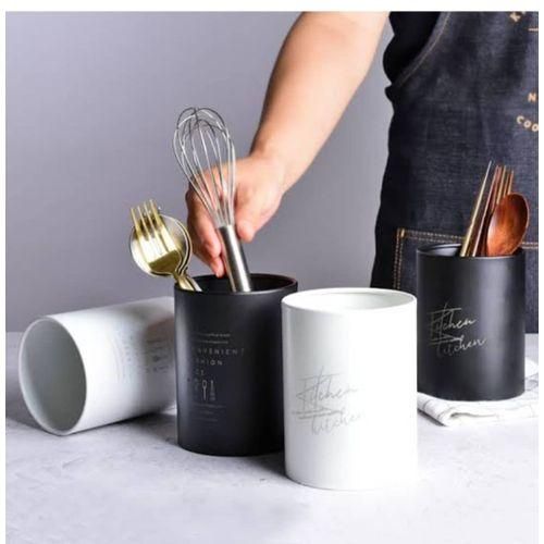 product_image_name-Generic-Kitchen Utensil Holder, Storage Rack Can For Forks Spoons Knives Organizer- Black.-6