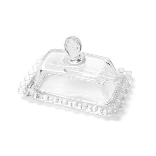 product_image_name-Generic-Glass Butter Dish with Handled Lid Classic Covered 2-Piece Design Tray- Clear-1