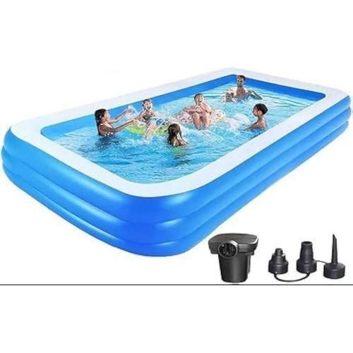 product_image_name-Generic-Inflatable Unisex Family Swimming Pool  With Pump- Blue-1