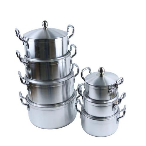 product_image_name-Generic-7 Pcs Aluminum Alloy Saucepan Set With Covers-Silver-1