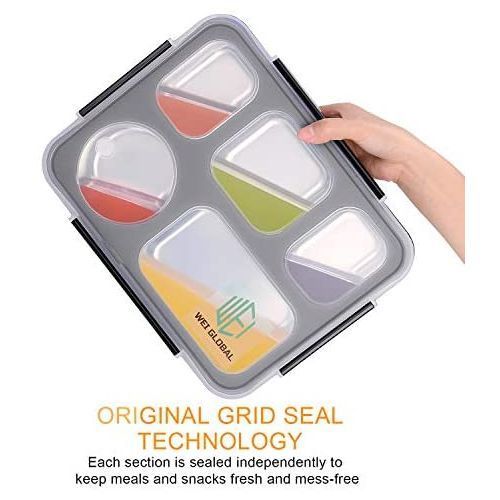 product_image_name-Generic-5 Compartment Lunch Box, Portable Food Flask Container-Pink-6