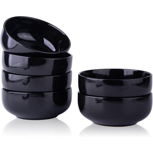 product_image_name-Generic-AmorArc Stoneware Grain Bowls Kitchen set, 22oz Ceramic Deep Soup Bowls 6 Set, Black Bowls Set for Breakfast, Lunch, Dinner. Microwave oven and Dishwasher Safe for Cereal Popcorn Ice cream Dessert -Black-1