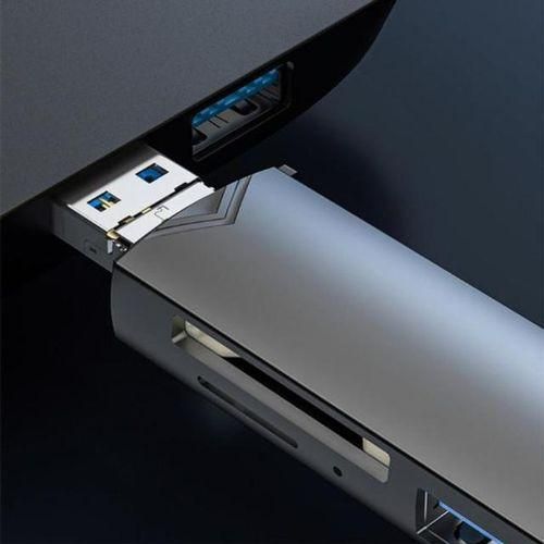 product_image_name-Generic-6 in 1 Multifunctional USB 3.0 Card Reader With Type c, type b And TF Card Reader With inbuild usb hub-3