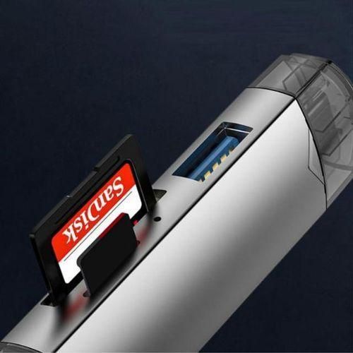 product_image_name-Generic-6 in 1 Multifunctional USB 3.0 Card Reader With Type c, type b And TF Card Reader With inbuild usb hub-4