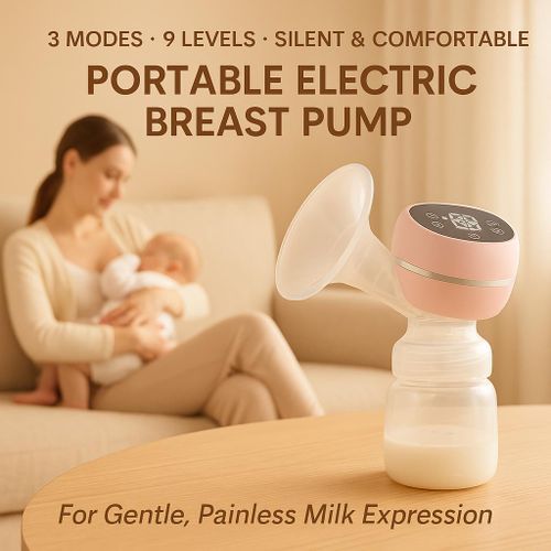 product_image_name-TIMBUTUS-Electric Breast Pump – Portable Rechargeable Breastfeeding Pump with LCD Display, 3 Modes & 9 Levels – 180ml Capacity-1