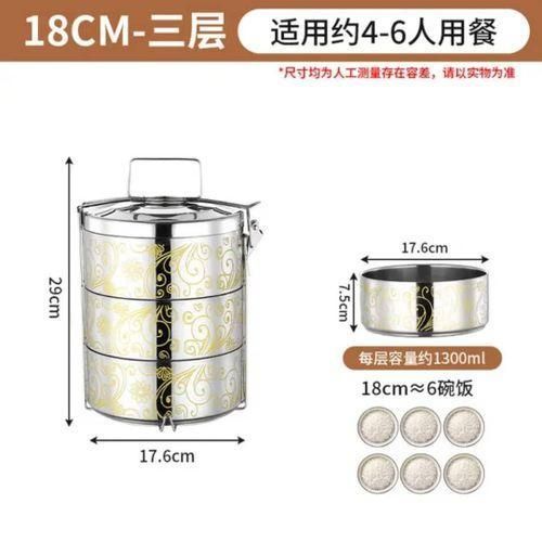 product_image_name-Generic-3 Layers Stainless Steel Outdoor Camping Multi-layer Heat Preservation Lunch Box Commercial Pot Air Tight Food Container Carrier Lunch Box Tiffin-1