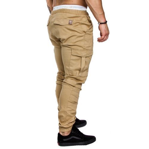 Shop Mens Trousers Casual Trendy Combat Chinos Sport Pants Jogger - Khaki