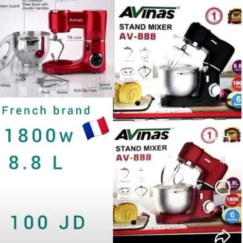 product_image_name-AVINAS-8 Litres Stand Mixer 1500W Cake Mixer Electric Kitchen Food Mixer with Stainless Steel Bowl, Beater, Dough Hook, Whisk for Baking, Dishwasher Safe- Multicolor-4