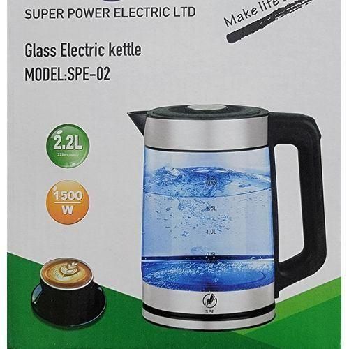 product_image_name-Generic-SPE 2.2L Glass Electric Kettle- Silver, Glass-2