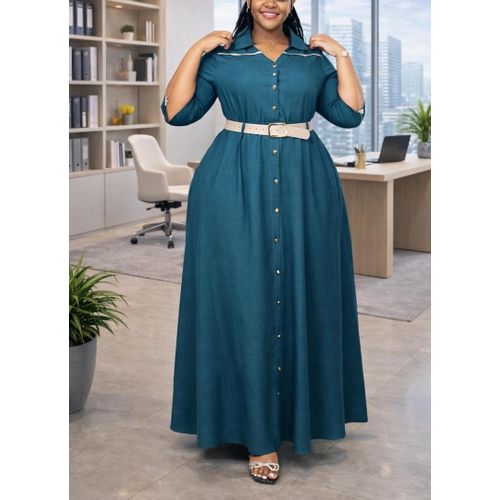 product_image_name-Generic Xim-Ladies Long Dress -Green, Blue, Brown -1