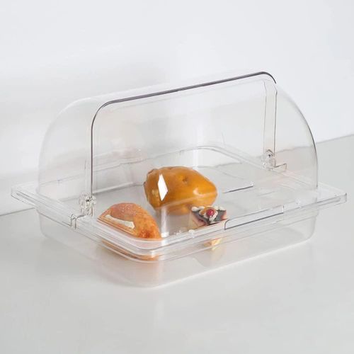 product_image_name-Generic-Transparent Bakery Pan Bread Bowl  Dessert Display Cabinet, Rectangular Chafing Dish Cover Cake Dust Roll Top Cover, Large-Capacity Bread Box, Dessert Box, Pastry Display Cabinet, Fruit Tray Plate Fresh-Keeping Cover -Transparant-2