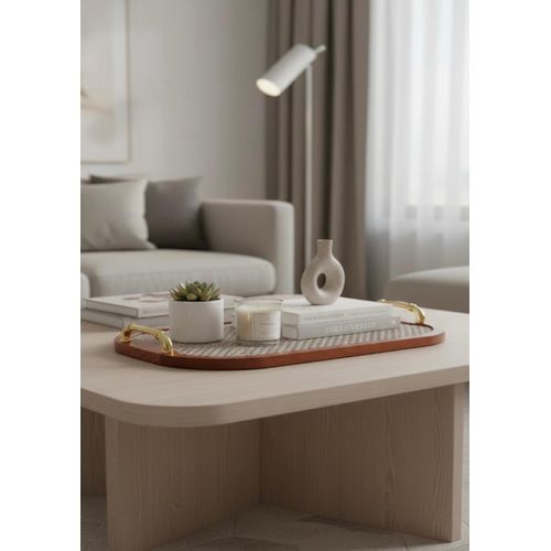 product_image_name-Generic-Luxury Wooden Serving Tray With Woven Base & Gold Handles – Elegant Coffee Table & Bed Tray-2