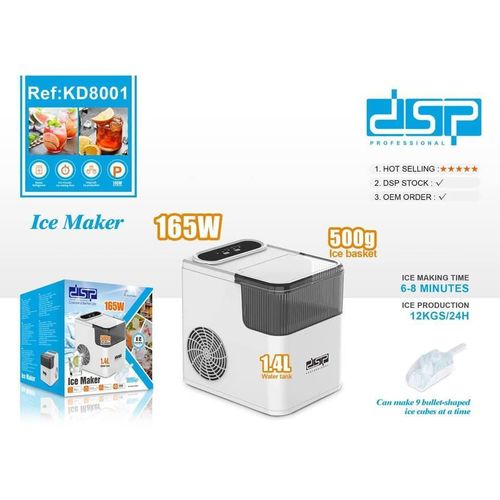 product_image_name-Dsp-Electric Ice Maker Machine With 500Grams Ice Bucket 1.4 Liters Water Tank And Fast Ice Making Time-Multicolour-3