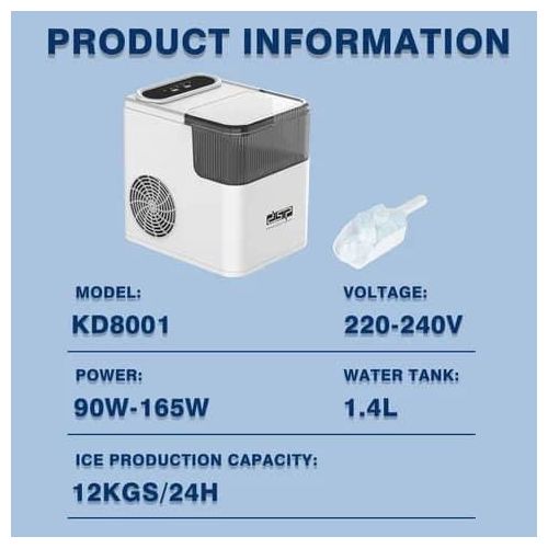 product_image_name-Dsp-Electric Ice Maker Machine With 500Grams Ice Bucket 1.4 Liters Water Tank And Fast Ice Making Time-Multicolour-6