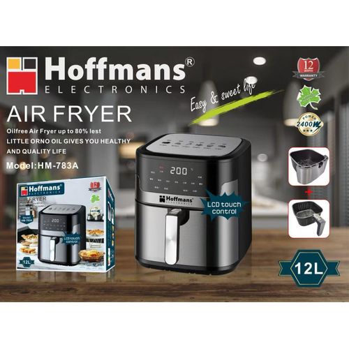 product_image_name-Hoffmans- Air Fryer With An LCD Touch Control, 12L - Black/Silver-1