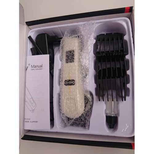 product_image_name-Geemy-Rechargeable Cordless Shaving Machine With Battery Indicator - White/Black-5