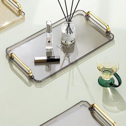 product_image_name-Generic-16 Inches Acrylic Serving Tray With Handles Decorative Coffee Table Tray - Multicolor-1