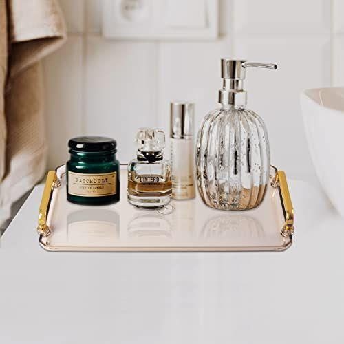 product_image_name-Generic-16 Inches Acrylic Serving Tray With Handles Decorative Coffee Table Tray - Multicolor-5