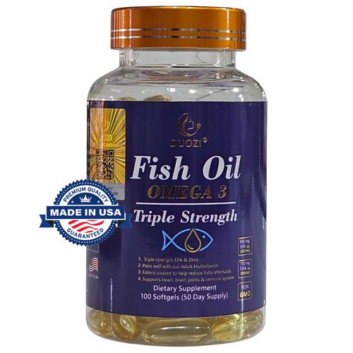 product_image_name-Generic-Fish Oil, Omega 3 Tripple Strength Softgel Caps Supprement For Healthy Skin, Heart, Hair, Brain, Joints & Immuné Support. 100-P!llz-1