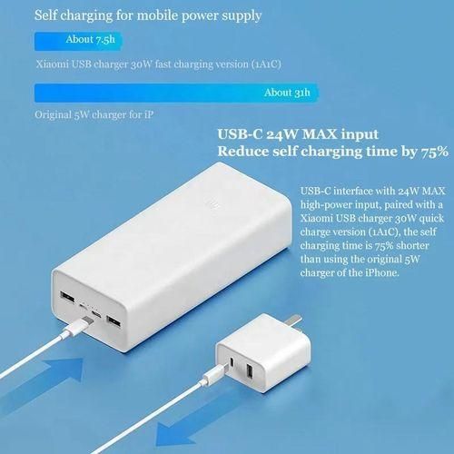 product_image_name-Mi-30000mAh Xiaomi Power Bank 3 USB Type C Fast Charging ports - white. -3