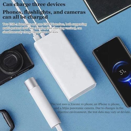 product_image_name-Mi-30000mAh Xiaomi Power Bank 3 USB Type C Fast Charging ports - white. -4