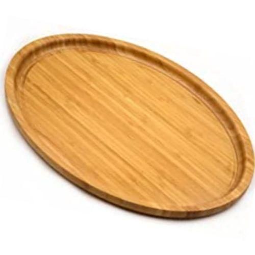 product_image_name-Generic-3 Piece Oval Bamboo Wood Tea Food Serving Trays Plates - Brown-2