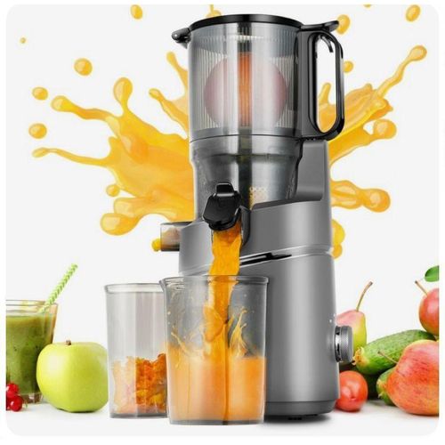 product_image_name-Generic-250W Masticating Juicer, Sunmaki 5.11'' Large Cold Press Juicer for Whole Fruits and Vegetables, Easy to Clean& BPA-Free, Gray-1