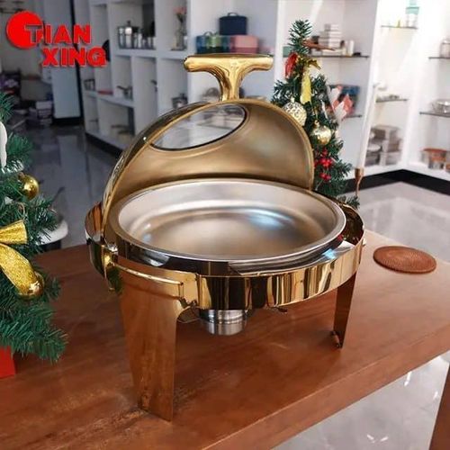 product_image_name-Generic-Golden colour food warmer with a glass display-Golden-2